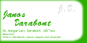 janos darabont business card